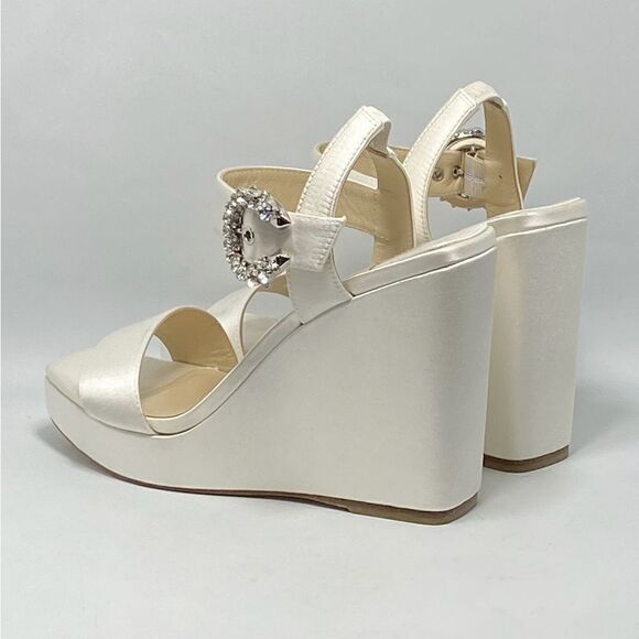 Jimmy Choo Mirabelle Satin Wedge Sandals size 38 - Picture 8 of 13